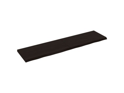 Nástěnná police tmavě hnědá 160x40x(2-4)cm ošetřený masivní dub
