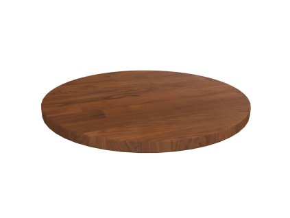 Kulatá stolní deska tmavě hnědá Ø30x1,5 cm ošetřený masivní dub
