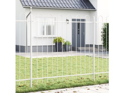 Zahradní plot Bílá 3.4 x 1.5 m Práškově lakovaná ocel