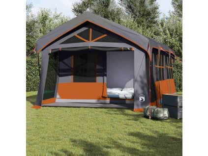 Stany se střechou Šedá a oranžová 620 x 322 x 240 cm Polyester