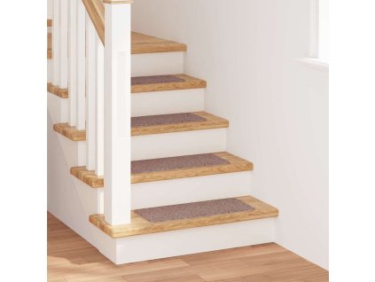 Protiskluzové podložky na schody 15 pcs Světle hnědá 60 x 25 cm
