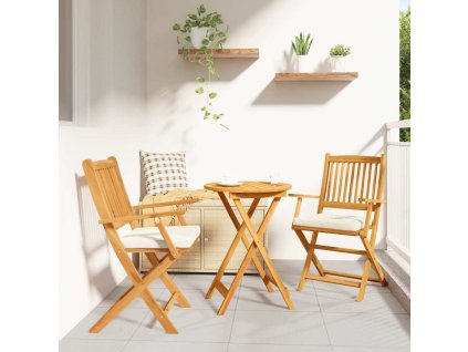 Skládací židle s polštářem 2 pcs Bílá 49 x 57,5 x 92cm