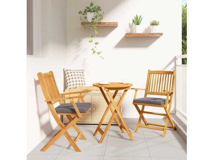 Skládací židle s polštářem 2 pcs Šedá 49 x 57,5 x 92cm