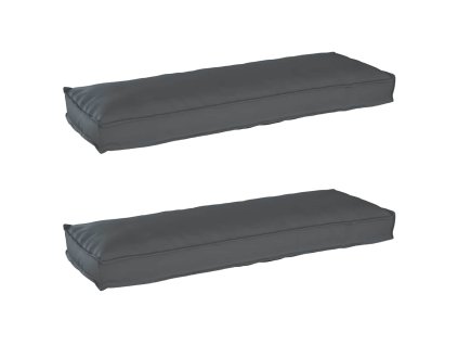 Sada polštářů na paletu 2 pcs Antracit 120 x 40 x 8 cm