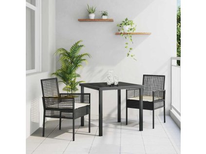 Zahradní křeslo 2 pcs Černá 53 x 60 x 85cm polyratan
