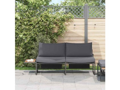 Zahradní sofa s polštářem Hnědá 200.5 x 70 x 85.5cm kov