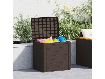 Zahradní úložný box hnědý 58,5 x 46 x 55 cm polypropylen