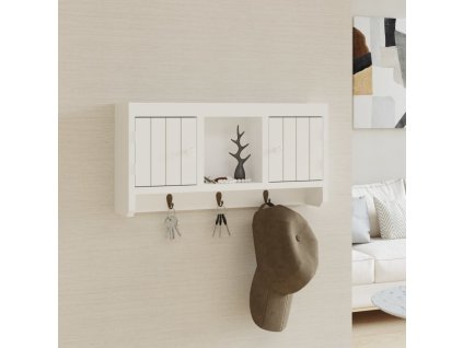 Skříňka na klíče bílá 40 x 8,5 x 20 cm kompozitní dřevo a ocel