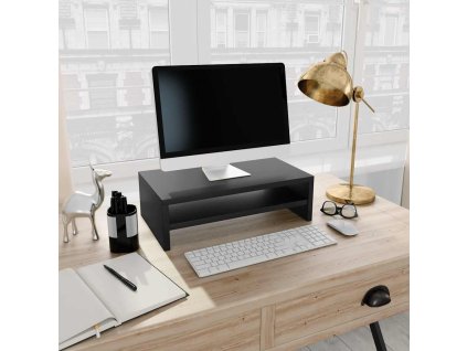 Stojan na monitor černý 42 x 24 x 13 cm kompozitní dřevo
