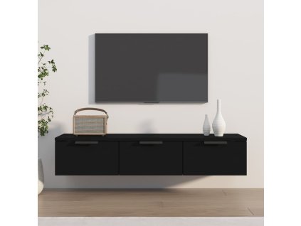 Nástěnná skříňka černá 102 x 30 x 20 cm kompozitní dřevo
