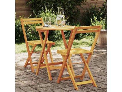 Zahradní bistro set 3 pcs Hnědá masivní akáciové dřevo