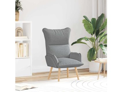 Relaxační křeslo Světle šedá 69 x 74 x 93 cm textil