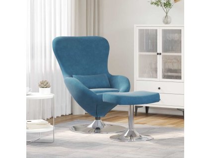 Vajíčkové křeslo 2 pcs Modrá 63 x 73 x 90 cm samet