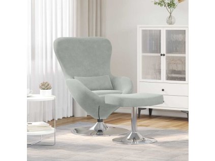 Vajíčkové křeslo 2 pcs Světle šedá 63 x 73 x 90 cm samet