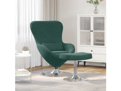 Vajíčkové křeslo 2 pcs Tmavě zelená 63 x 73 x 90 cm samet