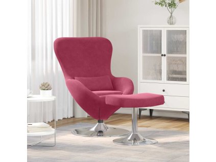 Vajíčkové křeslo 2 pcs vínová červená 63 x 73 x 90 cm samet