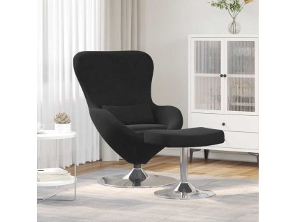 Vajíčkové křeslo 2 pcs Černá 63 x 73 x 90 cm samet