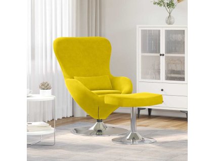 Vajíčkové křeslo 2 pcs Žlutá 63 x 73 x 90 cm samet