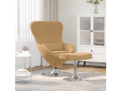 Vajíčkové křeslo 2 pcs Hnědá 63 x 73 x 90 cm samet