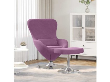 Vajíčkové křeslo 2 pcs Fialová 63 x 73 x 90 cm samet