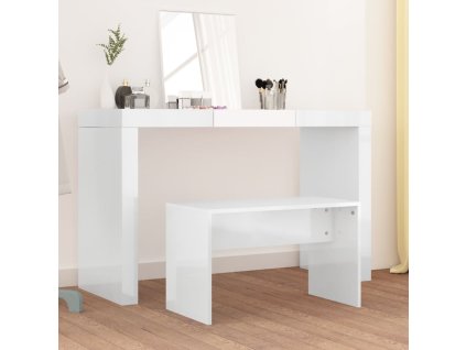 Stolička k toaletnímu stolku lesklá bílá 70x35x45 cm kompozit