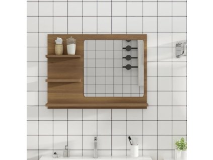 Koupelnové zrcadlo hnědý dub 60 x 10,5 x 45 cm kompozitní dřevo