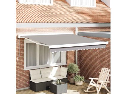 Budsorovatelné zastřešení Světle šedá 350 x 250 cm Látka, kov