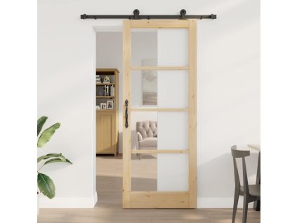 Posuvné dveře ORKDAL Hnědá 83 x 211 cm Dřevo a kov