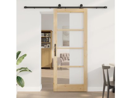 Posuvné dveře ORKDAL Hnědá 86 x 211 cm Dřevo a kov