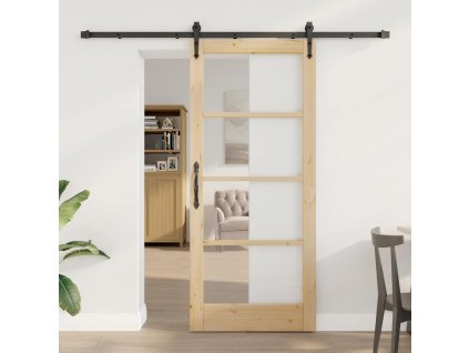 Posuvné dveře ORKDAL Hnědá 78 x 202 cm Dřevo a kov