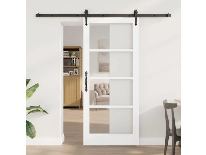 Posuvné dveře Manuální Bílá 78 x 202 cm Dřevo a kov