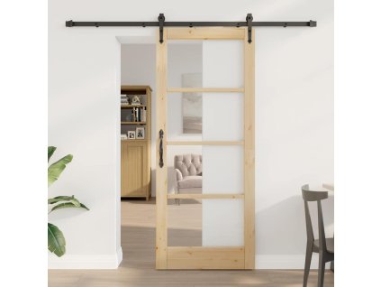 Posuvné dveře ORKDAL Hnědá 83 x 202 cm Dřevo a kov