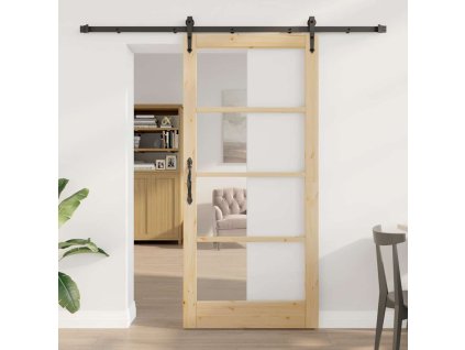 Posuvné dveře ORKDAL Hnědá 93 x 202 cm Dřevo a kov