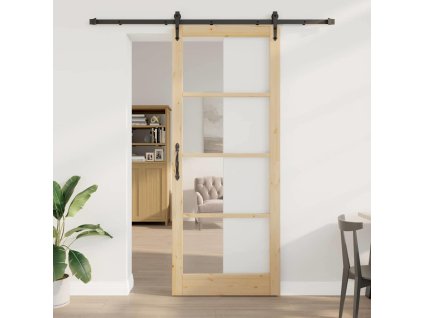 Posuvné dveře ORKDAL Hnědá 93 x 232 cm Dřevo a kov