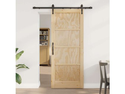 Posuvné dveře ORKDAL Hnědá 83 x 202 cm Masivní borovicové dřevo