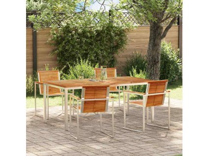 Zahradní jídelní souprava 5 pcs Masivní dřevo teak
