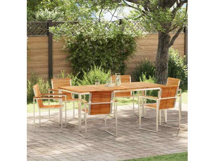 Zahradní jídelní souprava 7 pcs Masivní dřevo teak