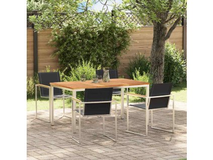 Zahradní jídelní souprava 5 pcs Masivní dřevo teak