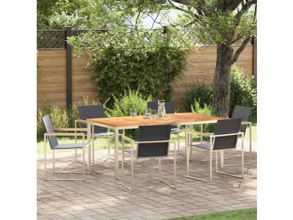 Zahradní jídelní souprava 7 pcs Masivní dřevo teak