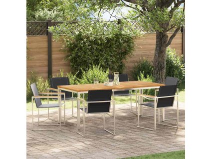 Zahradní jídelní souprava 7 pcs Masivní dřevo teak