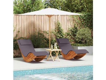 Slunečník 2 pcs Hnědá 60 x 154 x 74cm Masivní akáciové dřevo