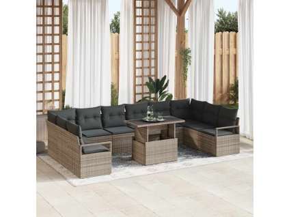 Sada zahradních pohovek 11 pcs Šedá 100 x 55 x 73 cm