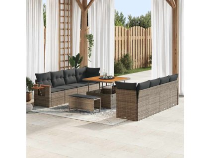 Sada zahradních pohovek 11 pcs Šedá 100 x 100 x 71 cm