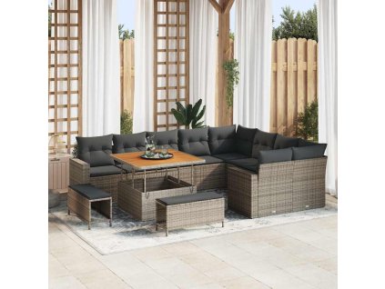 Sada zahradních pohovek 12 pcs Šedá 100 x 100 x 71 cm