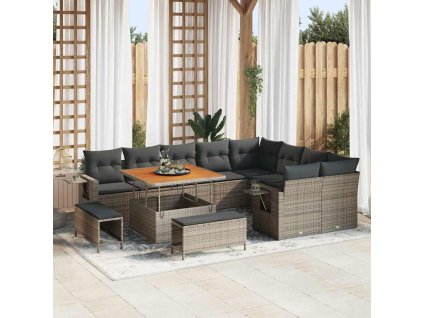 Sada zahradních pohovek 12 pcs Šedá 100 x 100 x 71 cm