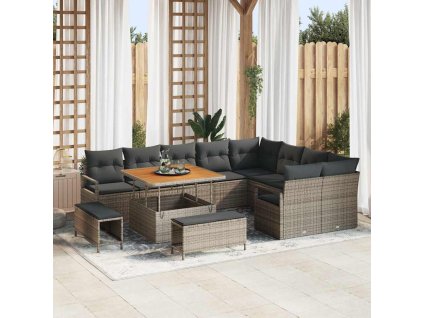 Sada zahradních pohovek 12 pcs Šedá 100 x 100 x 71 cm