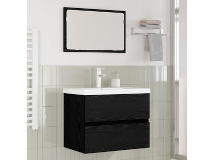 Sada koupelnového nábytku 3 pcs Černý dub 60 x 38.5 x 45 cm