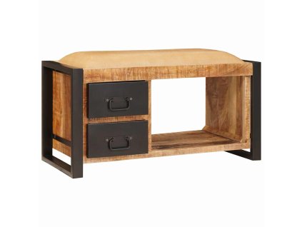 Úložná Lavice Hnědá 80 x 35 x 40 cm Masivní magnovníkové dřevo