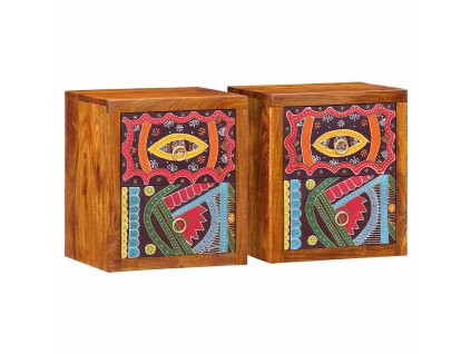 Noční skříňka se zásuvkou Nástěnný 2 pcs Hnědá 35 x 30 x 40 cm
