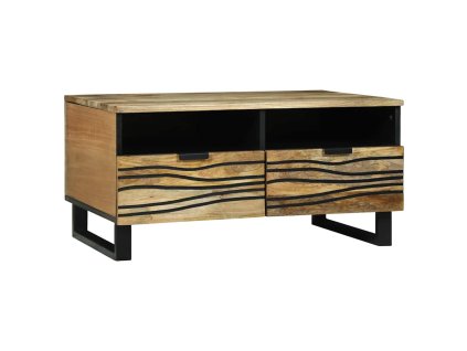 Konferenční stolek se zásuvkou Hnědá a černá 80 x 54 x 40 cm